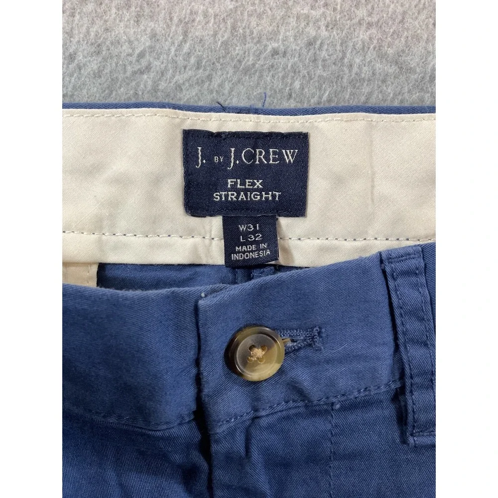 J. Crew Flex Straight Chino Pants Mens 31x32 Blue Cotton Stretch Casual 1213